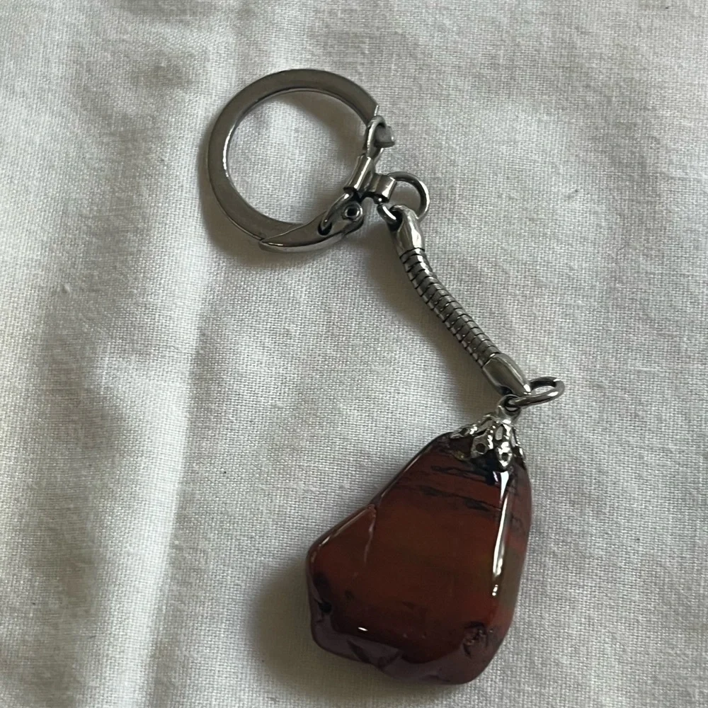 Brown Stone Keychain Accessory